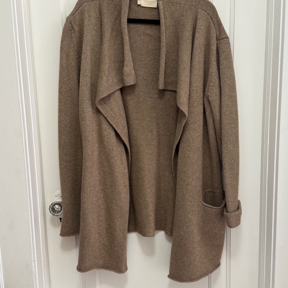 Toast Merino Angora Blend Cardigan Sweater Size L - Picture 4 of 8